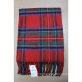 Wool and Cashmere Blended Plaid Shawls